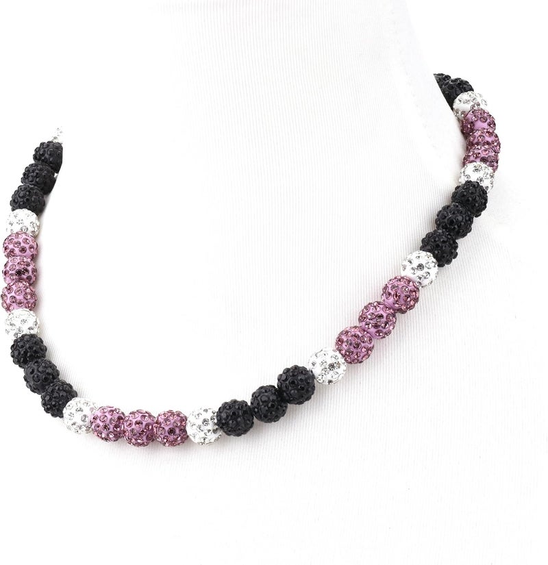 Krfy Baseball Necklaces for Boys, Bling Rhinestone Beaded Necklaces for Women Men, Diamond Baseball Drip Necklace Ice Bead Necklaces Inspired Sports Jewelry, 17.7 Inches, Age：Over 8 Years Old - Image 1